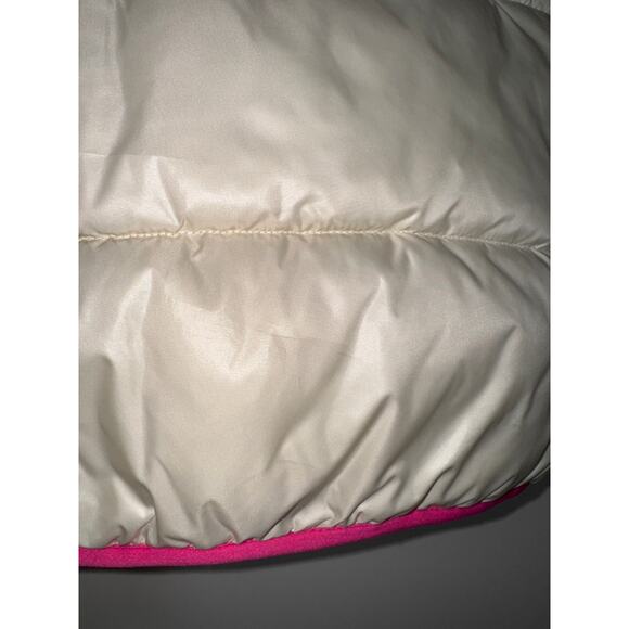 Koolaburra by UGG, M 10-12 Quilted Puffer Vest Cream Tan & Pink Trim and Pocket - Picture 5 of 10